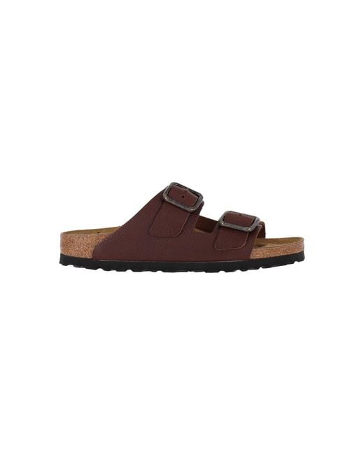 Birkenstock Brown Calf Leather Arizona Wire Buckle Sandals for men