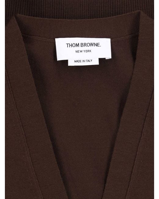 Thom Browne Brown Cardigan "4-Bar"