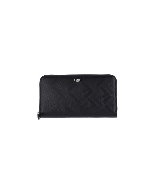 Portafoglio Zip "Shadow" di Fendi in Black da Uomo