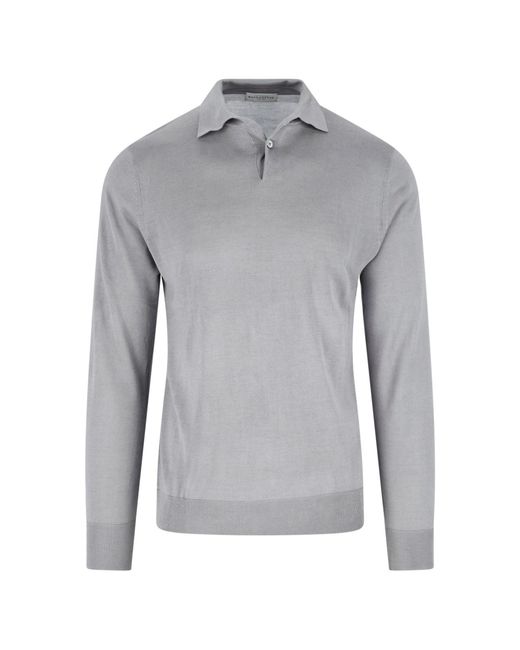 Ballantyne Gray Silk And Cashmere Polo for men