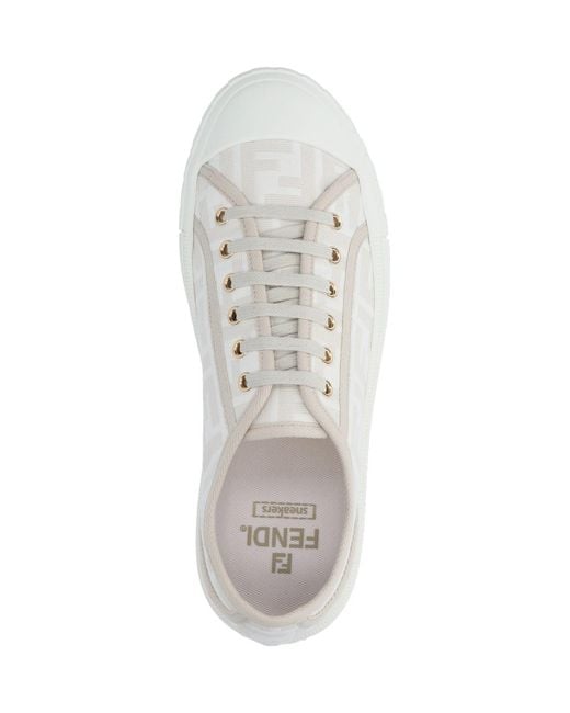 Fendi White Domino Low Sneakers