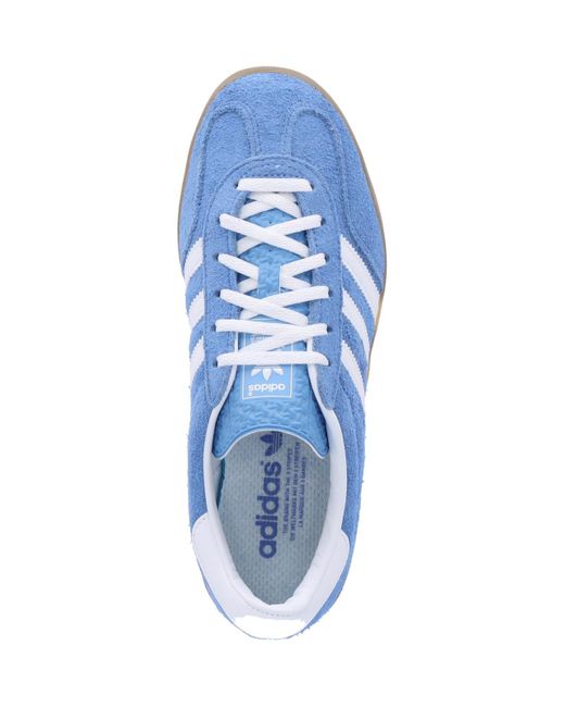 Adidas Blue 100% Leather Sneakers With Metallic Accents