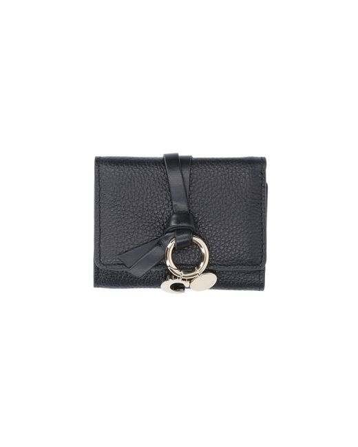 Chloé Black Style Mini Calf Leather Flap Wallet For