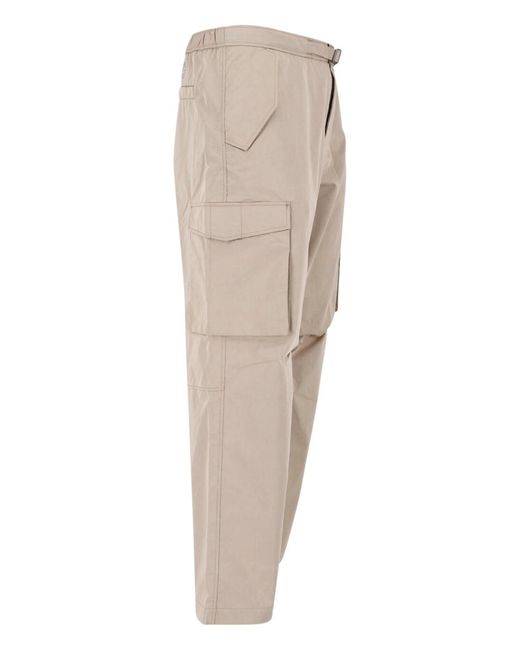 Paul Smith Natural Mid-Rise Cotton Cargo Pants for men