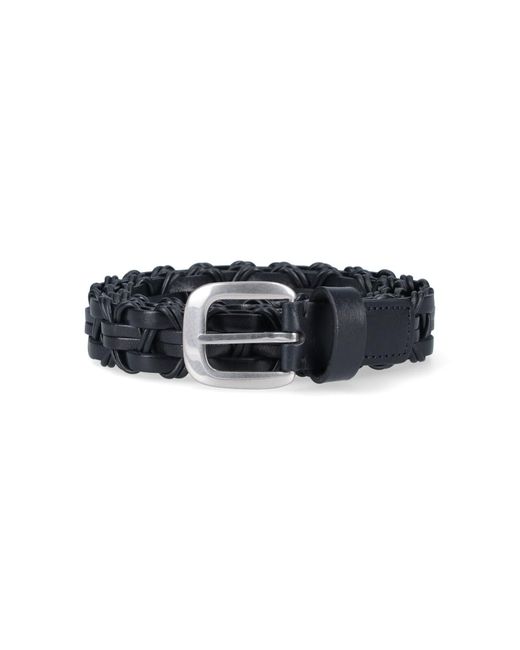 The Row Black Braided Leather Belt for men