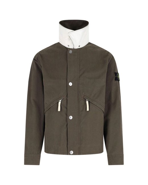 Giacca In Tela Resinata di Stone Island in Gray da Uomo