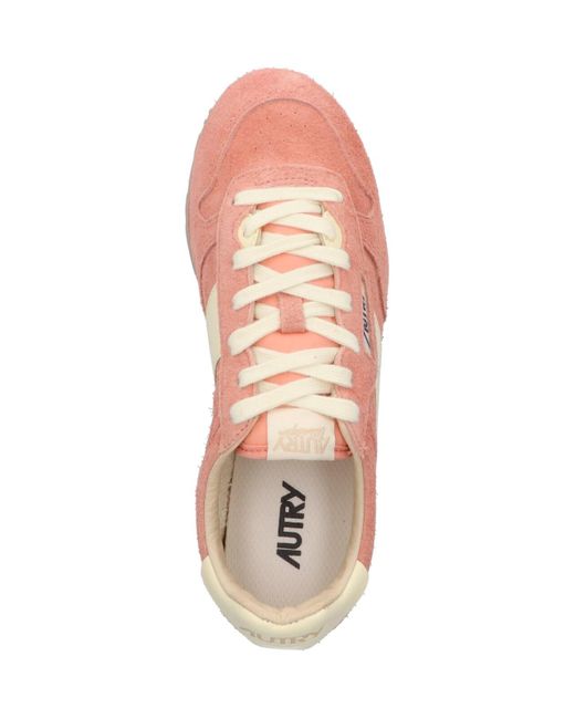 Autry Pink Suede Leather Lifestyle Sneakers