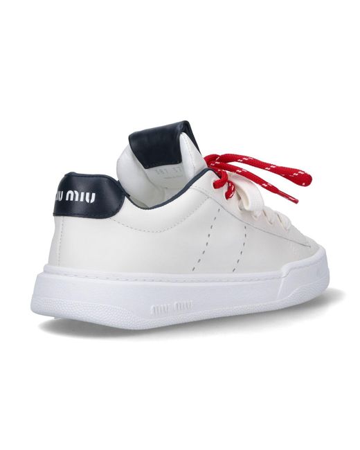 Miu Miu Pink Leather Sneakers