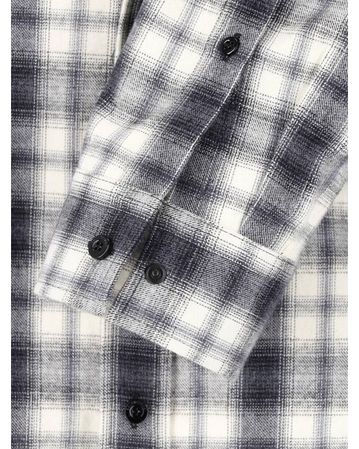 Balenciaga White Cotton Flannel Shirt for men