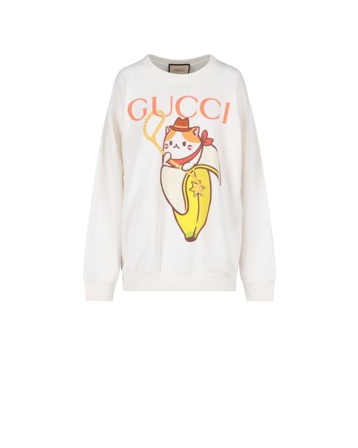 Gucci White 'bananya' Sweatshirt