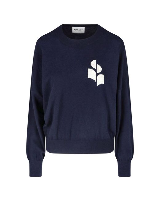 Isabel Marant Blue Cropped Knit Sweater
