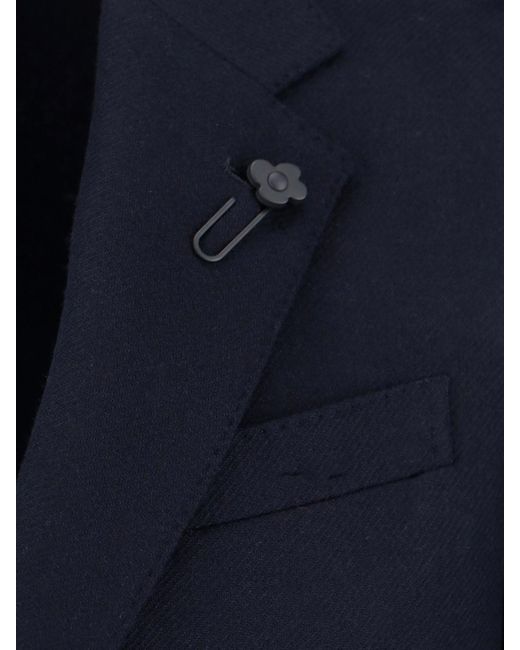 Lardini Blue Single-Breasted Wool And Cashmere Blazer for men