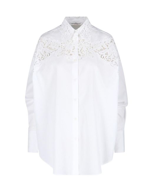 Ermanno Scervino White Lace Detail Shirt