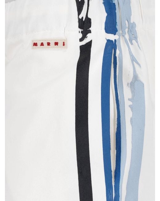 Marni White Sweatpants Dettaglio Riga