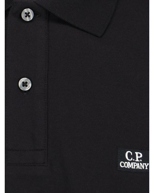 C P Company Black 'stretch Piquet' Regular Polo Shirt for men