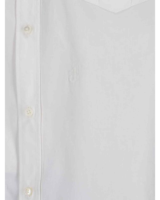 Jil Sander White Mandarin Collar Shirt for men