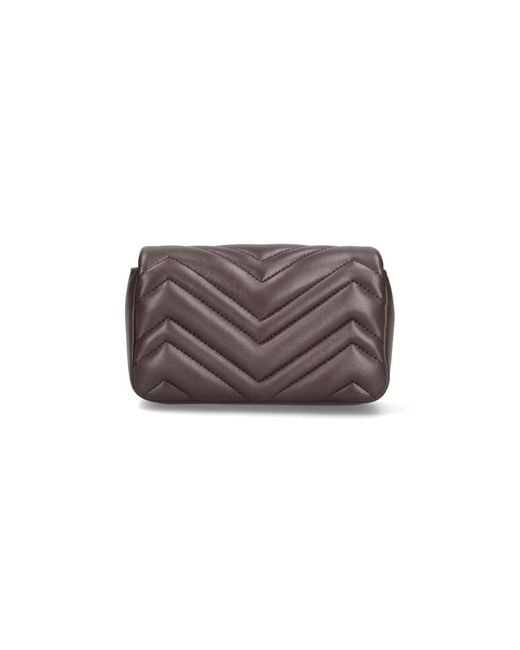 Gucci White Mini Shoulder Bag "Gg Marmont"
