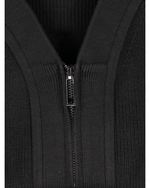 Emporio Armani Black Knitted Zip Cardigan for men
