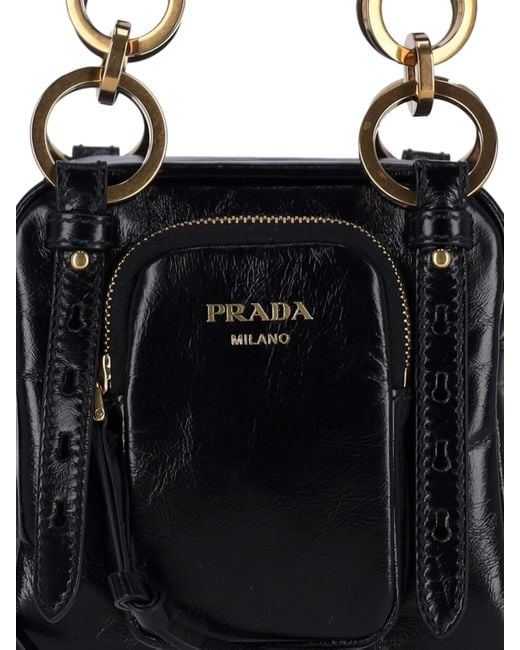 Prada Black 'Dangle' Mini Top Case