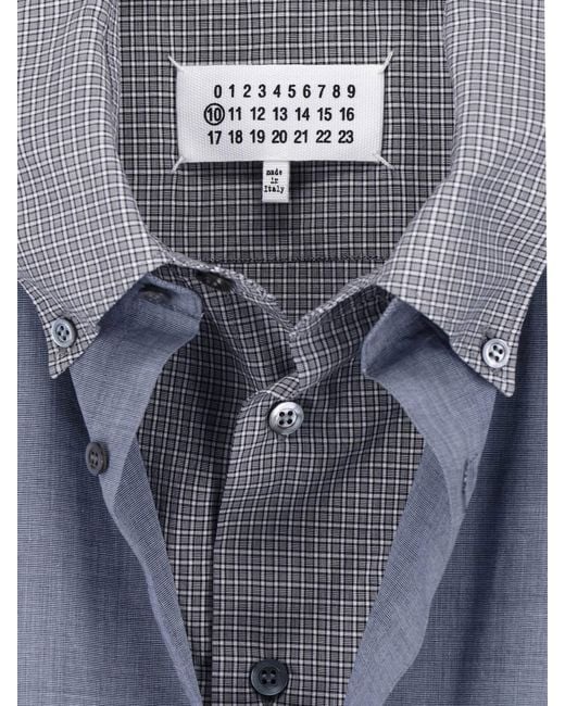 Maison Margiela Blue Layered Shirt for men