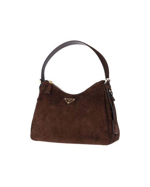 Borsa A Spalla Logo di Prada in Brown