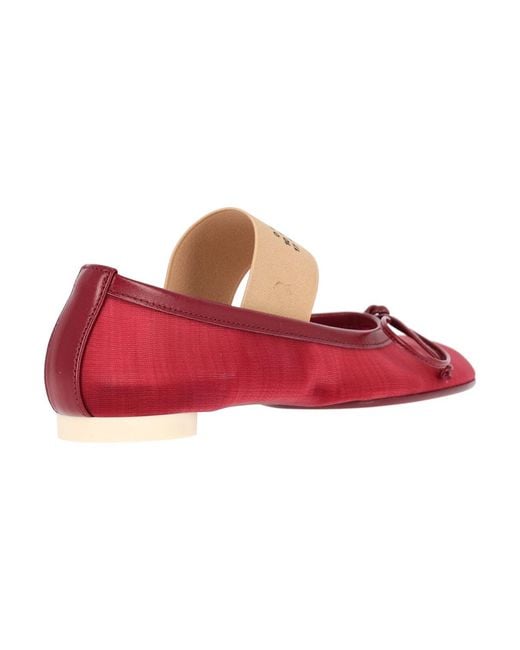 MM6 by Maison Margiela Red Ballet Flats "Anatomic"