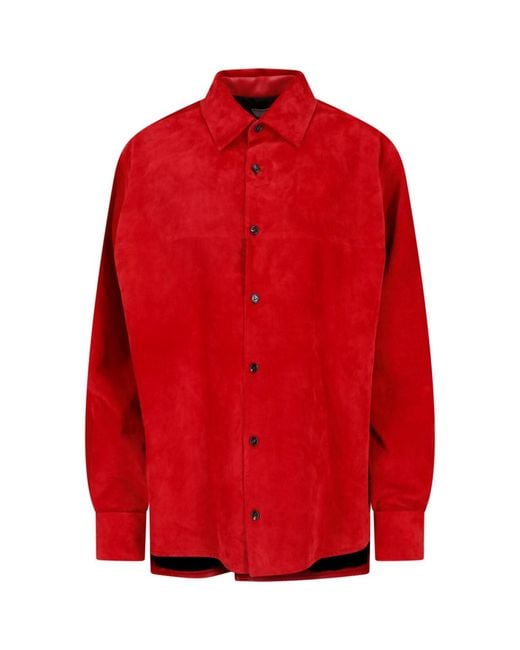 Bottega Veneta Red Suede Shirt