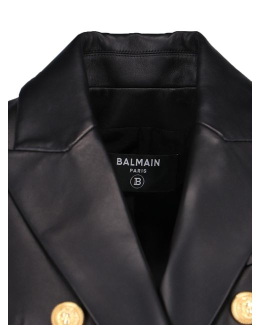 Balmain Black Leather Blazer