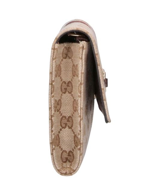 Gucci White Wallet With Shoulder Strap "Horsebit Web"