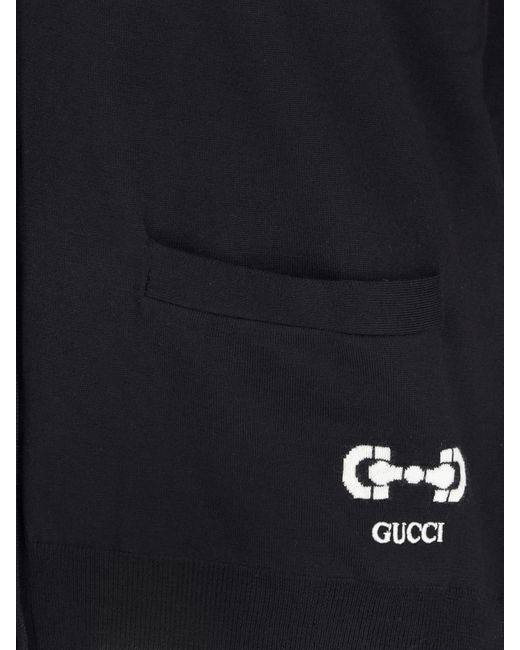 Gucci Blue Logo Cardigan