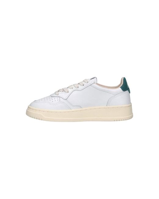 Autry White Leather Low-Top Sneakers