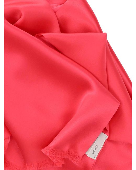 Destin Red Silk Scarf