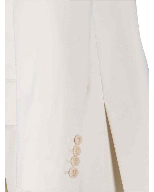 Max Mara White Suez Double-Breasted Blazer