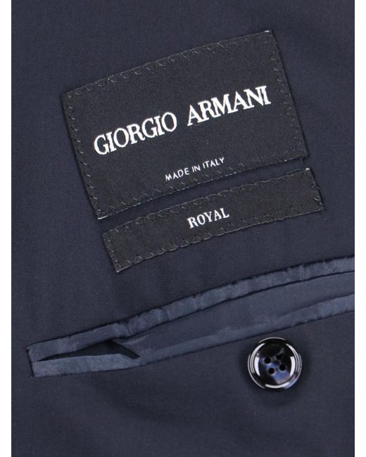 Giorgio Armani Blue Double-breasted Virgin Wool Blazer for men