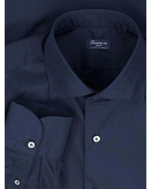 Finamore 1925 Blue 'Milano' Shirt for men