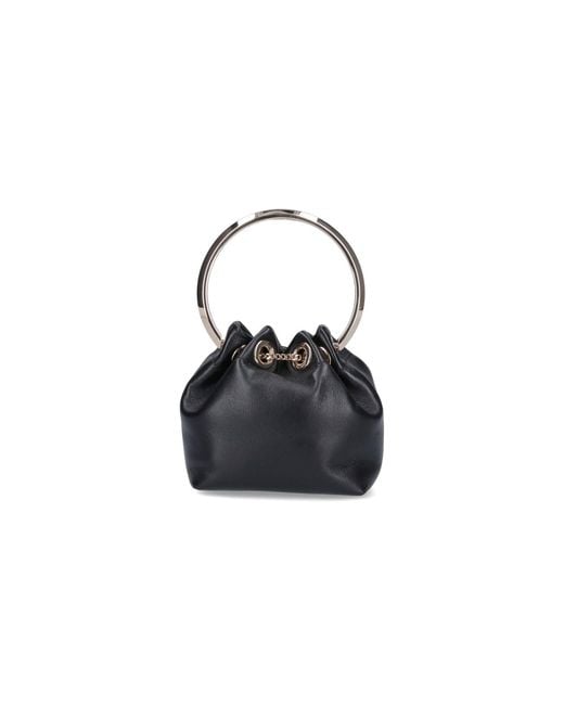 Jimmy Choo Black Micro Bon Bon Mini Leather Bag