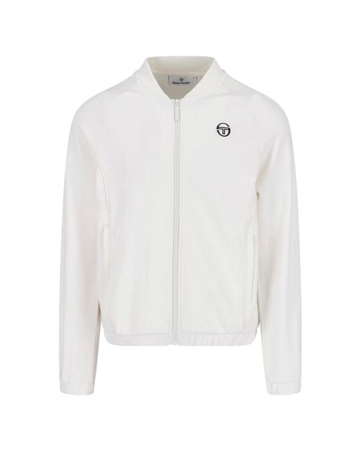 Sergio Tacchini White Zip Hoodie "Egeo" for men