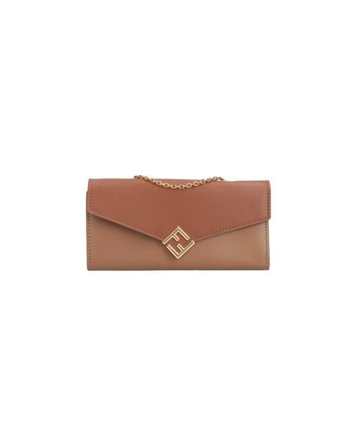 Fendi White Chain Wallet "Ff Diamonds"