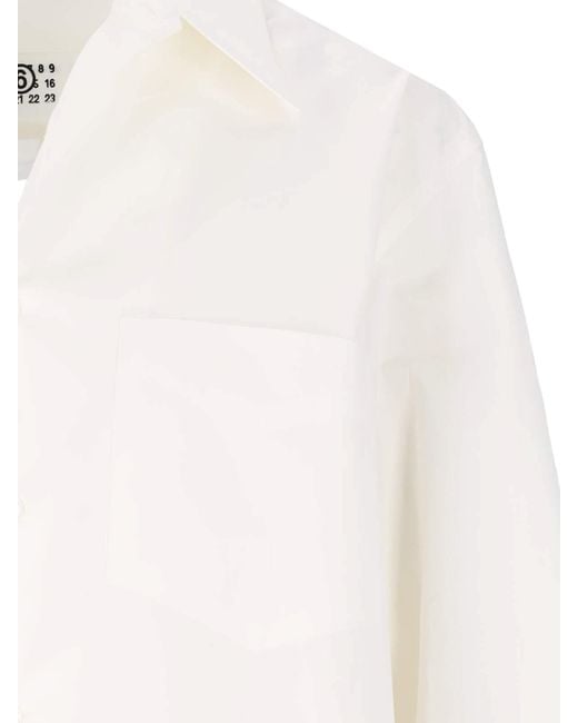 Camicia Dettaglio Destroyed Retro di MM6 by Maison Martin Margiela in White