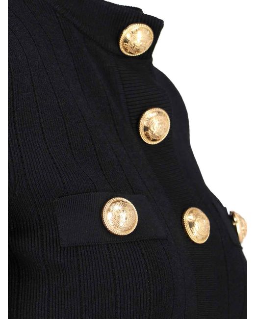 Balmain Black Gold Buttons Cardigan