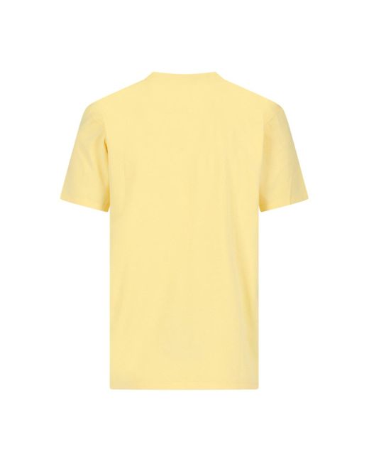 T-Shirt Logo di Maison Kitsuné in Yellow da Uomo