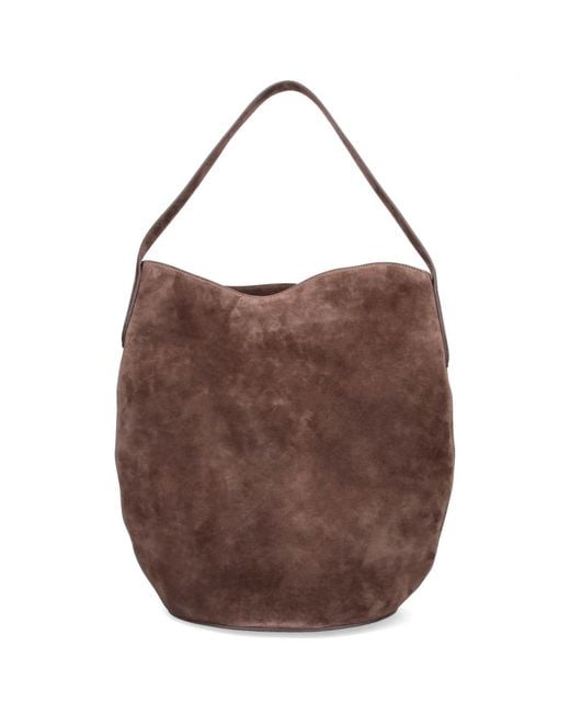 Liffner Brown Large Bucket Bag "Belted"