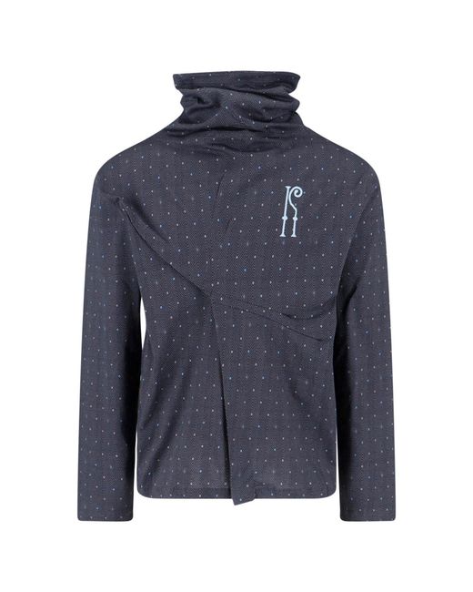 Kiko Kostadinov Blue Ohne High Turtleneck Geometric Sweater for men