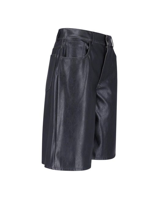 MM6 by Maison Margiela Blue Faux Leather Shorts