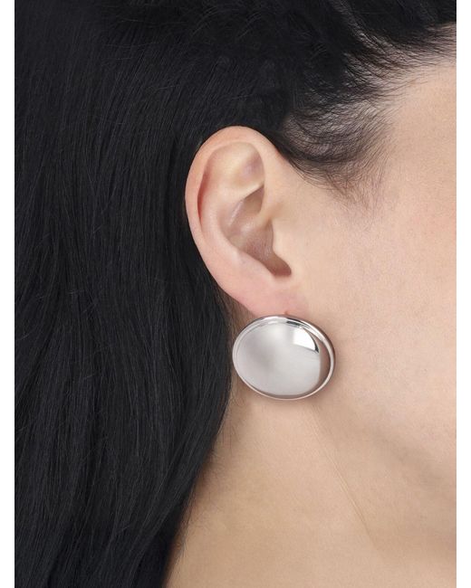 Lemaire White Round Disc Stud Earrings