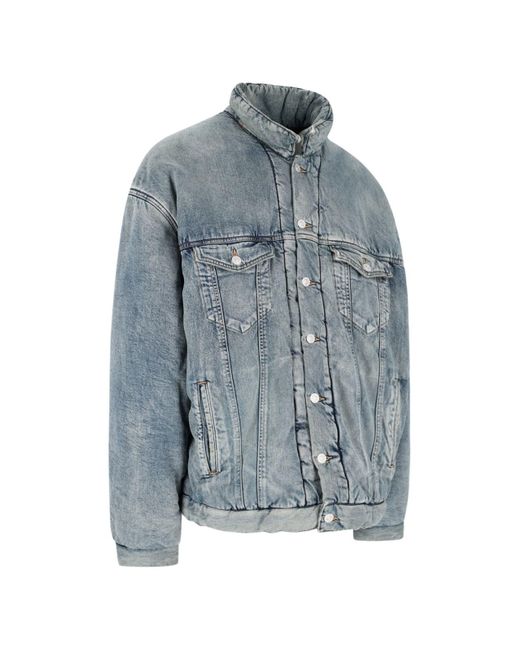 Balenciaga Padded Denim Jacket in Blue for Men Lyst