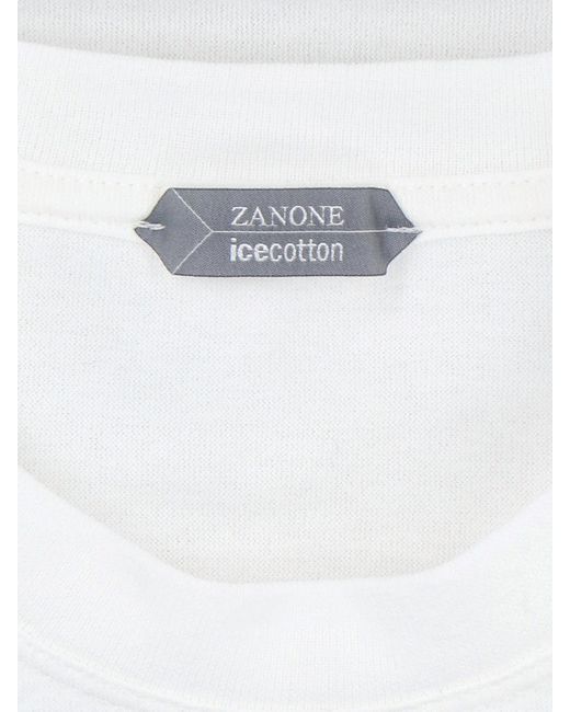 T-Shirt "Icecotton" di Zanone in White da Uomo