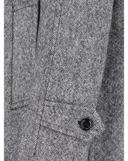 Lardini Gray Wool Coat for men