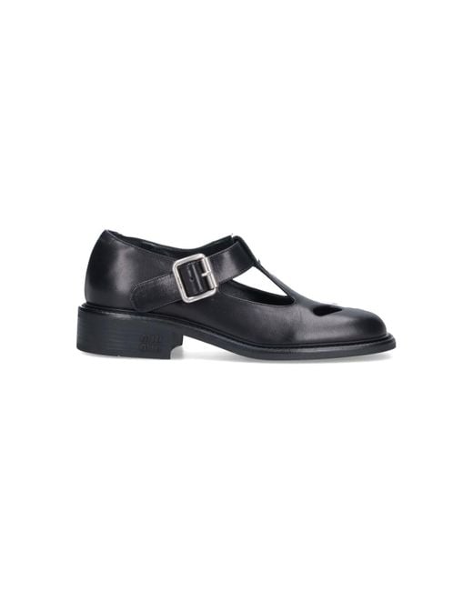 Miu Miu Black T-Bar' Derby Shoes