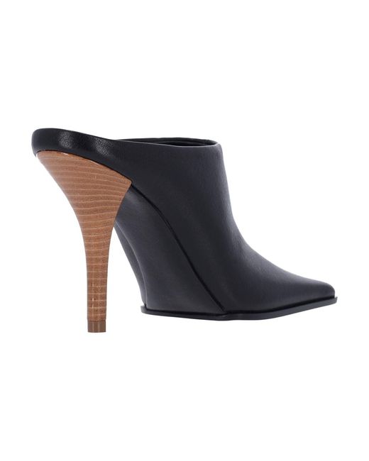 Alaïa Black Leather Heeled Mules